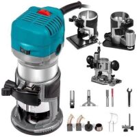 Compact Router With 3 Bases Variable Speed Plunge Base Fixed-Base Accurate