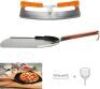 The Ultimate 14" Pizza Peel & Pizza Cutter Set.&nbsp;The Ultimate Pizza Stone for Oven & Grill. 16 inch Round Baking Stone with Exclusive ThermaShock Protection & Core Convection Tech for the Perfect Crispy Crust on Pizzas & Bread. No-Spill Stopper - NEW
