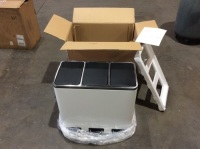 LAZY BUDDY Stainless Steel 3 Compartment Step On Trash Can with Removable Inner Buckets&nbsp;