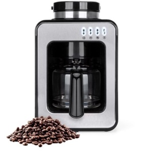 600W 4-Cup Automatic Coffee Maker w/ Built-In Grinder, Auto Drip, Warm Plate, Scoop, Brush 