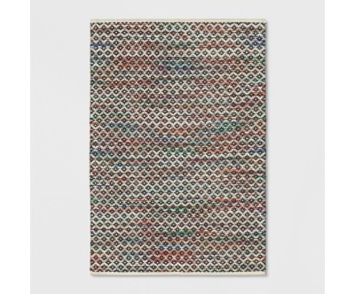 5'x7' Striped Diamond Woven Area Rug