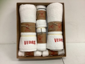 Vedas Towel Set, E-Commerce Return, Sold as is