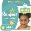 Diapers Size 6, 144 Count - Pampers Baby Dry Disposable Baby Diapers