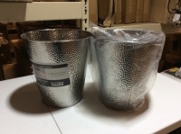 Lot of (2) New 6 Liter Hammered Chrome Waste Bins.&nbsp;