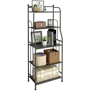 GHQME 5 Tier Metal Standing Shelf Tower Rack 
