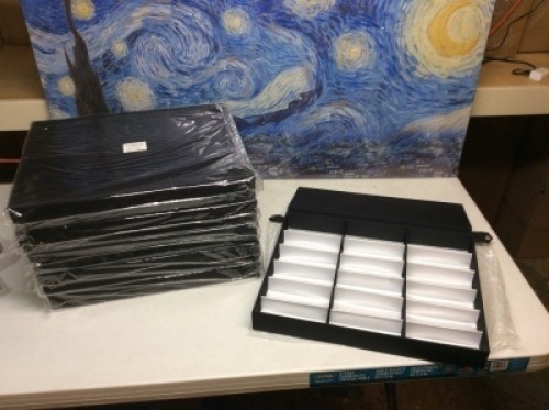 Lot of (6)&nbsp;Eyewear Display Boxes - Sunglasses/Glasses Display for Trade Shows, Shops, Holds Up to 18 Sunglasses - 19". NEW