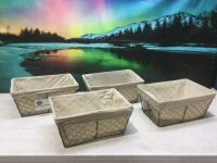 mDesign Chicken Wire Storage Basket with Fabric Liner, 4 Pack&nbsp;