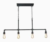 4-Light Farmhouse Industrial Black Chandelier&nbsp;