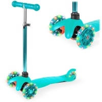 Kids Mini Kick Scooter Toy w/ Colorful Light-Up Wheels, Adjustable T-Bar&nbsp;