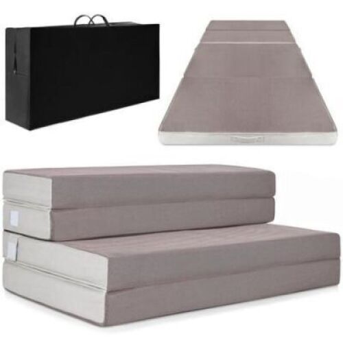 Folding Portable Mattress Topper w/ Plush Foam, 4in, Full&nbsp;