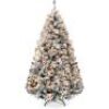 4.5ft Pre-Lit Flocked Artificial Christmas Tree w/ 200 Warm White Lights