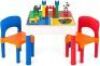 3-in-1 Kids Activity Table Set w/Building Block Table, Craft Table, Water Table, Storage Compartment, 2 Chairs