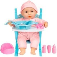 Realistic Baby Doll with Soft Body, Highchair, Potty, Accessories, 12.5in