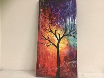 Colorful Tree Canvas Wall Art, 16"x31.5", Appears New, Sold as is