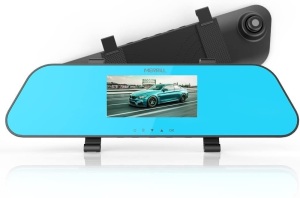 MERRILL Dash Cam 4.3" 1080P 12 Mega Pixel Rear View Mirror with Parking Monitor, G-Sensor,16G SD Card 