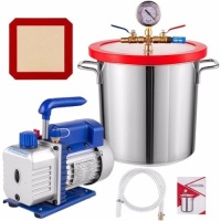 VEVOR&nbsp;3 CFM&nbsp;3 Gallon Single Stage Vacuum Pump with Chamber Stainless Steel Degassing Chamber Kit