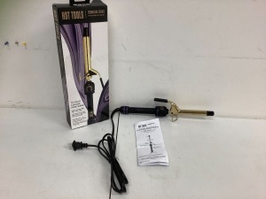 Hot Tools 3/4" Gold Curling Iron/Wand, Powers Up, E-Commerce Return, Sold as is