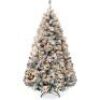 9' Pre-Lit Snow Flocked Artificial Pine Christmas Tree w/ Warm White Lights