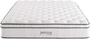 Modway Jenna 10” Queen Innerspring Mattress Quality Quilted Pillow Top-Individually Encased Pocket Coils