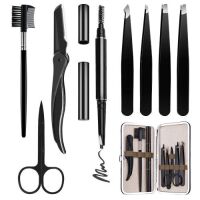 Lot of (18) HOCOSY 8 in 1 Professional Eyebrow Grooming Set include Eyebrow Razor, Brush, Scissors, Brown Pencil and Travel Case&nbsp;