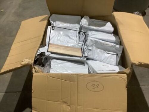 Lot of (38)&nbsp;Wall Mounted Iron Floating Storage Shelves