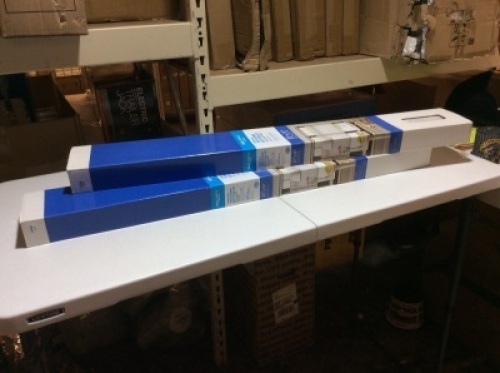Lot of (2)&nbsp;Real Simple Cordless Top-Down Bottom-Up 35-Inch x 72-Inch Cellular Shades in Polar. Appear New