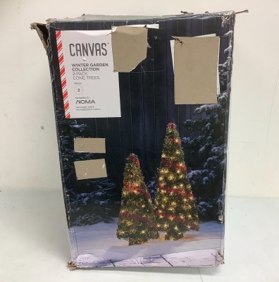 Canvas Winter Garden Collection Cone Trees, Powers up, E-Commerce Return, Sold as is