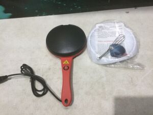 8" Electric Nonstick Crepe Maker with Batter Bowl & Egg Whisk