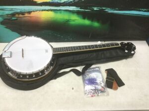 Vangoa 5 String Banjo Remo Head Closed Solid Back