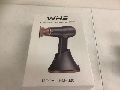 WHS Cordless Rechargeable Hair Dryer, Appears New, Sold as is