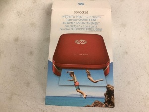 HP Sprocket Portable Instant Photo Printer, Retail $149.97, Powers Up, Appears New, Sold as is