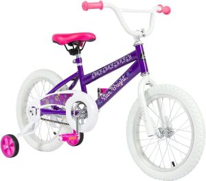 Kids 16" Purple Princess Bike w/Training Wheels & Basket 