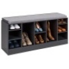 Shoe Storage Rack Bench w/ Padded Seat, 10 Cubbies - 46in, Some Missing Hardware