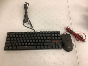 Redragon K552-RGB-BA Mechanical Gaming Keyboard and Mouse, E-Comm Return, Sold as is