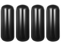 VEVOR 4 Ribbed Boat Fenders 10" x 28" Black Center Hole Bumpers Mooring Protection&nbsp;