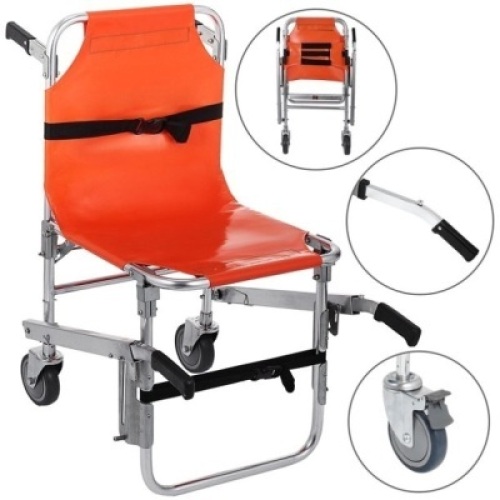 VEVOR EMS Stair Chair Emergency Evacuation Medical Lift Chair 2 Wheels Aluminum Alloy Heavy Duty&nbsp;