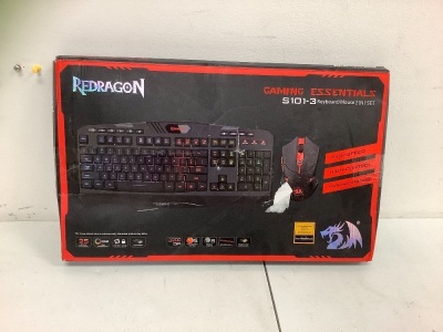 Red Dragon Gaming Keyboard and Mouse, Powers Up, E-Commerce Return, Sold as is