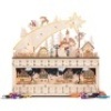 Wooden Christmas Shooting Star Advent Calendar w/ LED Light Background