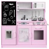 Pretend Play Kitchen Wooden Toy Set for Kids with 7 Accessories