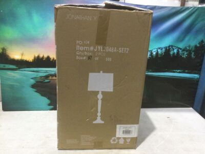 JONATHAN Y Emma 29.5" Clear Crystal Table Lamps, Set of 2 - Shades are Dented