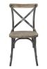 Somerset X-Back Black Metal Chair with Hardwood Vintage Walnut Seat