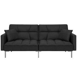 Tufted Split Back Sofa Bed with Pillows