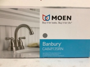 Moen Brushed Nickel Bathroom Faucet, Appears New, Sold as is