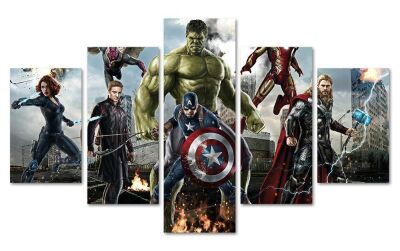 Lot of (11) DJSYLIFE 5 Piece Miracle Avenger Era Superhero Canvas Wall Art, No Frame