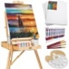 Portable Wooden French Easel w/ 33pc Beginners Kit