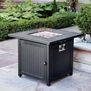 30" Gas Fire Pit Table with Slat Top 