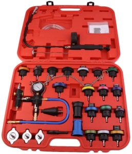 Car Radiator Pressure Tester and Vacuum Type Cooling System Purge Refill Kit 28pcs with Case. NEW