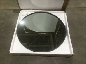 U-Home 31.5" Round Black Iron Frame Mirror