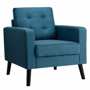 Modern Tufted Accent Chair With Rubber Wood Legs