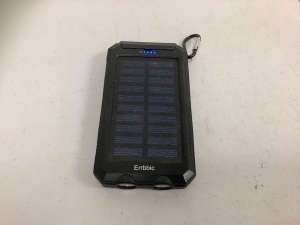 Errbbic Solar Charger, Missing Cord, Powers Up, E-Commerce Return, Sold as is